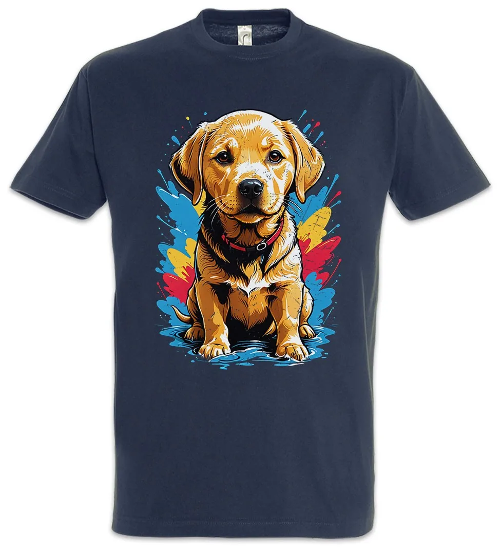 Labrador Puppy Art Herren T-Shirt Golden Retriever Welpe Hund Dog Breed Pet