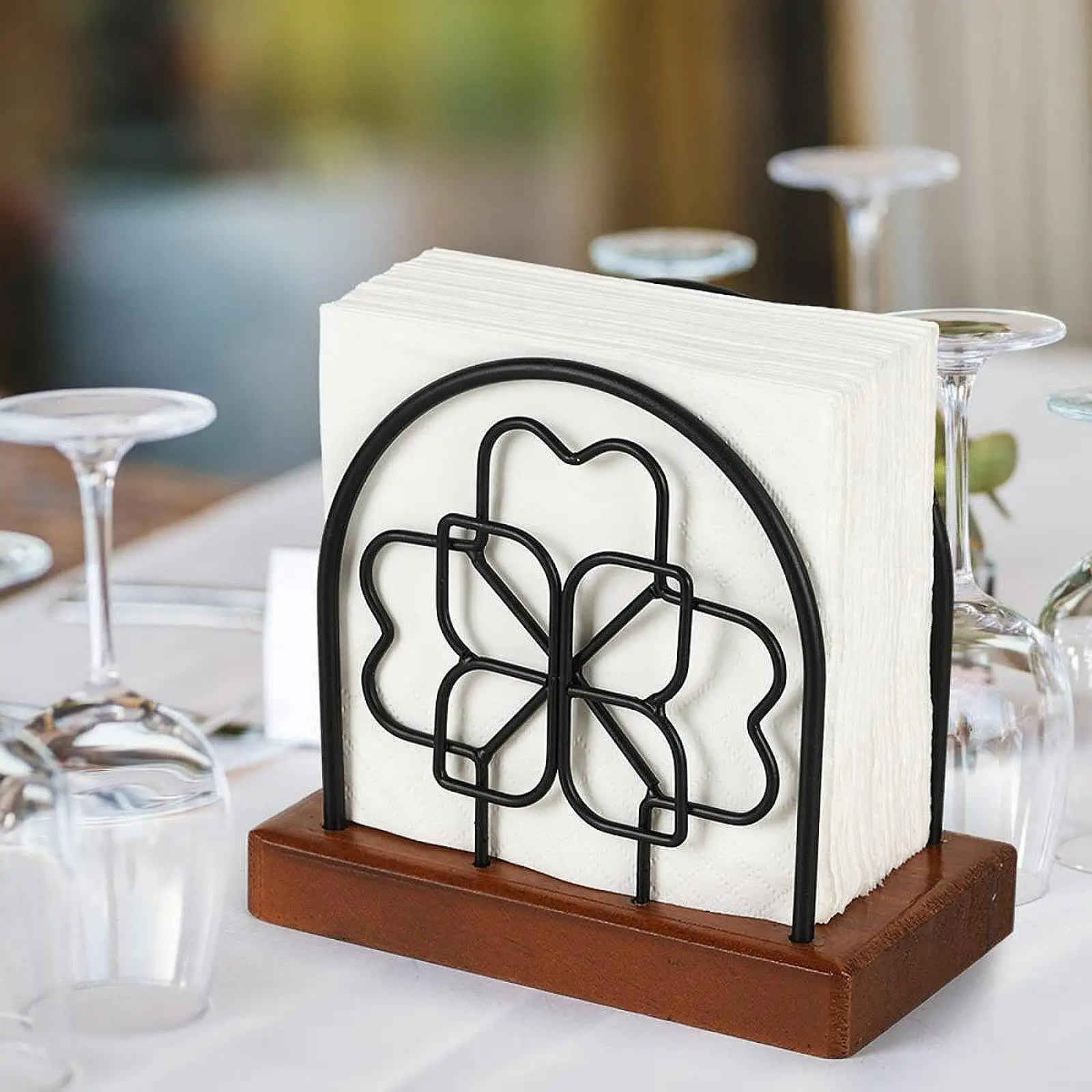 

Upright Napkin Holder Desktop Ornament for Countertop Hotel Coffee Shop