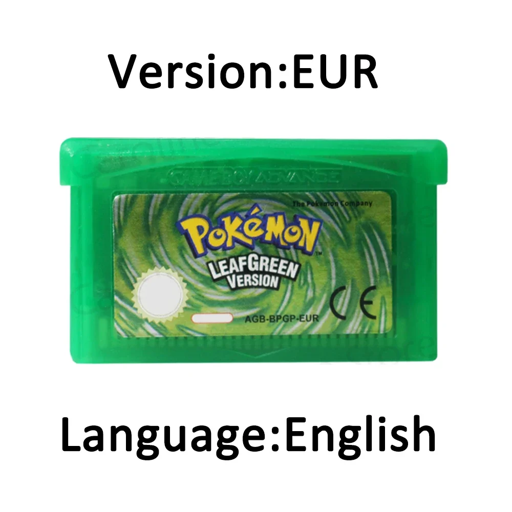 GBA Game Cartridge Emerald FireRed LeafGreen Ruby Sapphire Shiny Label 32 Bit Video Game Console Card