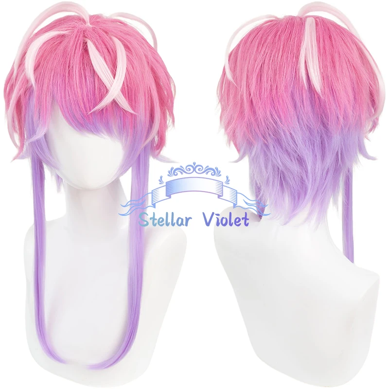 

Anime Hypnosis Mic Wig Amemura Ramuda Synthetic Wigs Cosplay Costumes 45CM Pink Purple Amemura Ramuda Cosplay Anime Wigs Party
