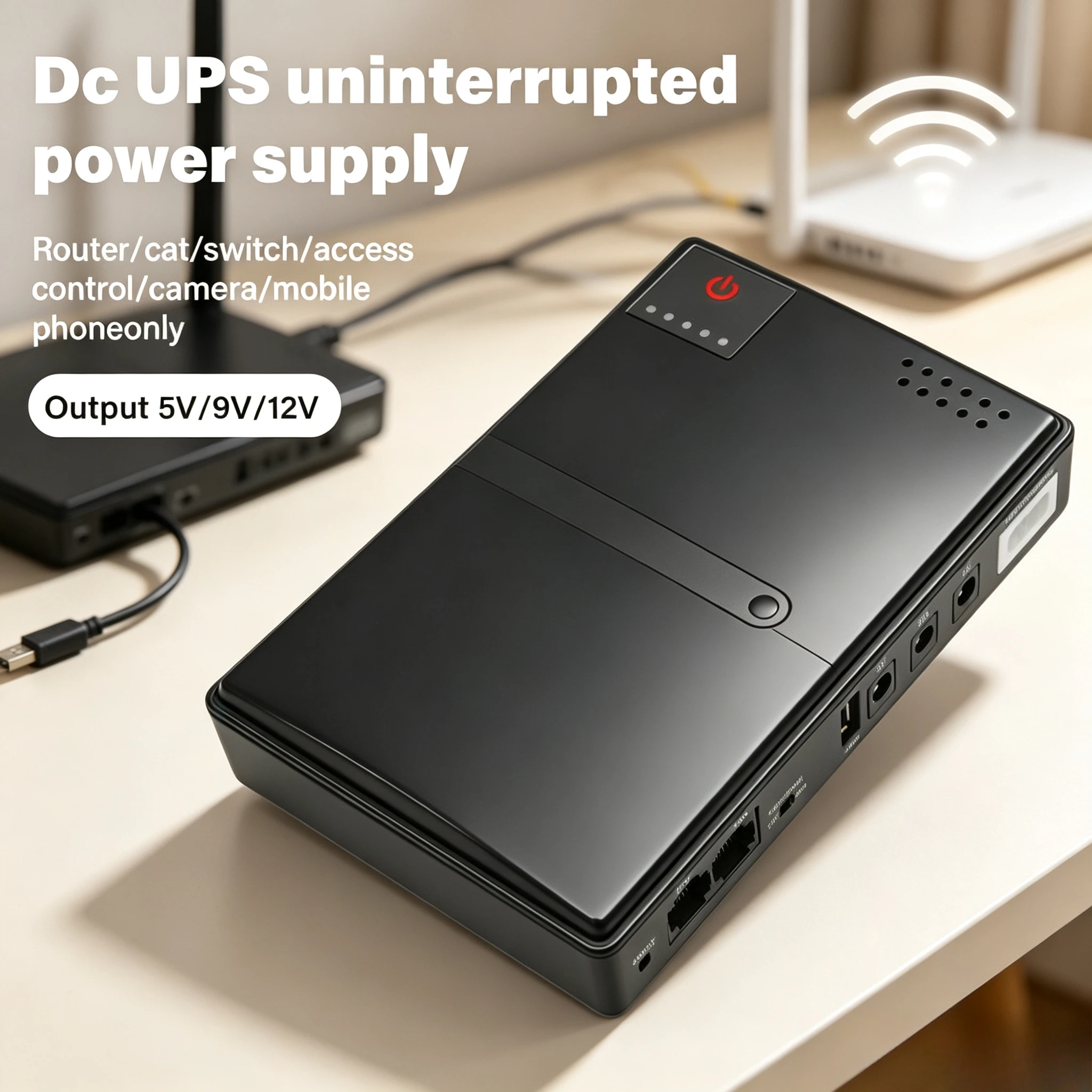 【Without Battery】 Replaceable Battery Backup 18650 Mini DC UPS Uninterruptible Power Supply 5v 9v 12v 220V for Router Wifi Modem