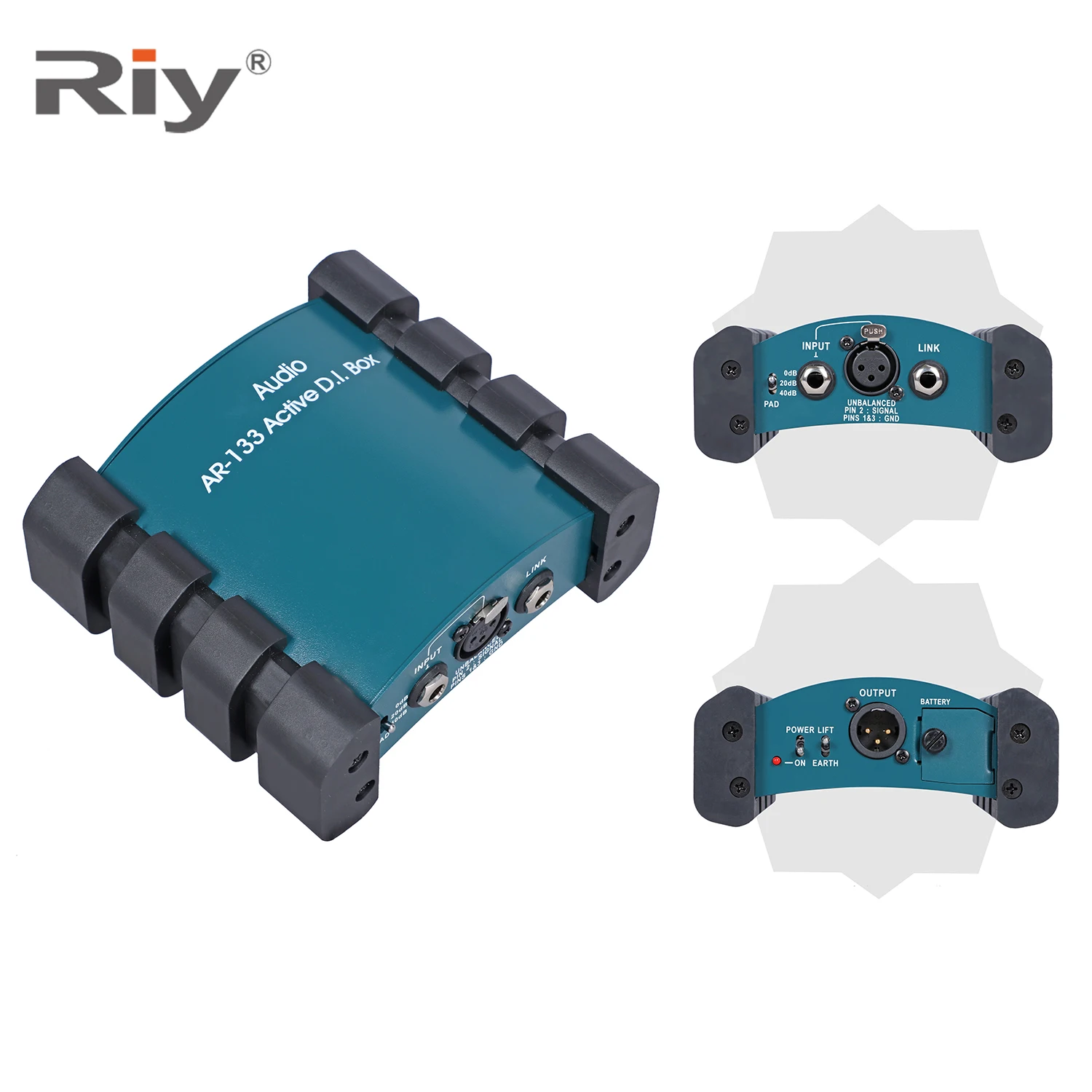 

AR-133 Single Channel Active Microphone DI Box Metal Material Instrument Direct Box for Audio Sound Equipment