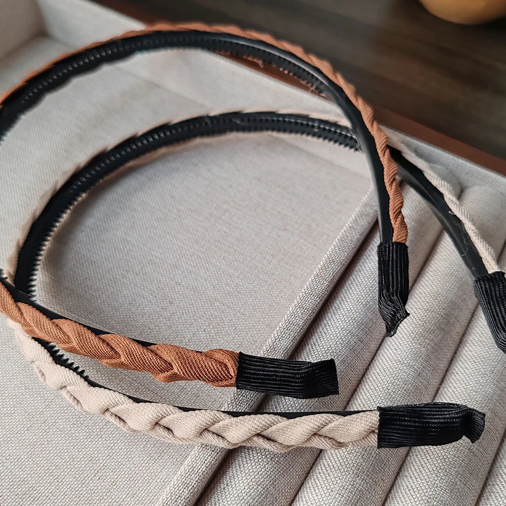 European and American Black Weave Retro Headband Women Girls Hair Bands Elegant Hairband for Holiday Party Hair Accessories