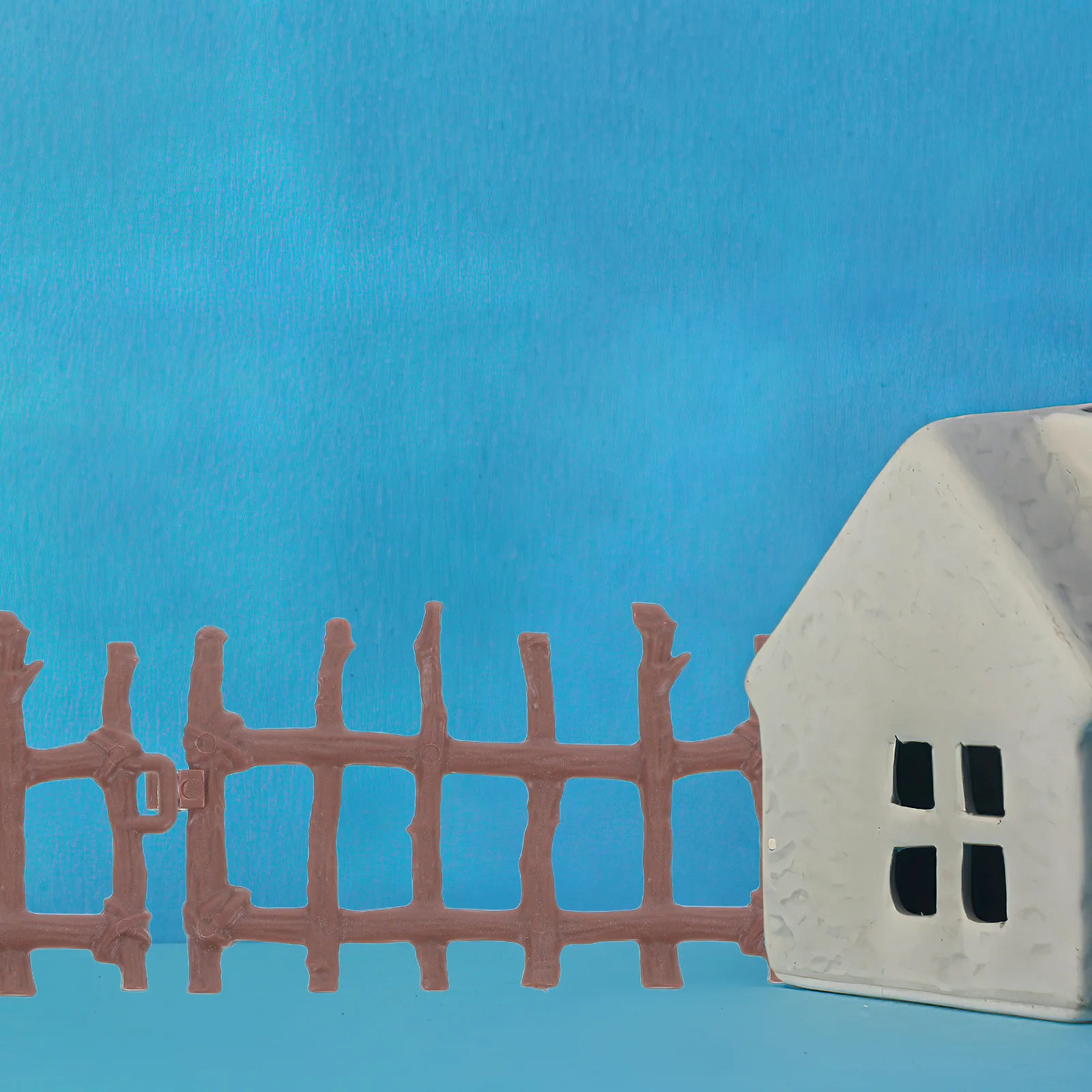 50 قطعة مجموعة بلاستيكية نسيج خشبي نابض بالحياة لمشهد مزرعة حديقة مصغرة ملحقات بيت الدمى عرض الحرف اليدوية #4