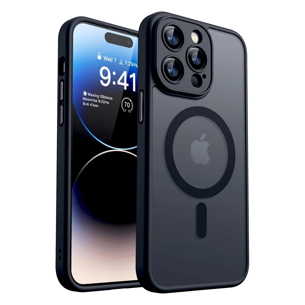 Luxury Matte Translucent Shockproof Magnetic Case For iPhone 17 Pro Max 16 15 14 Plus 13 12 11 Pro Max 17Air 16e Magsafe Cover - náhled 6