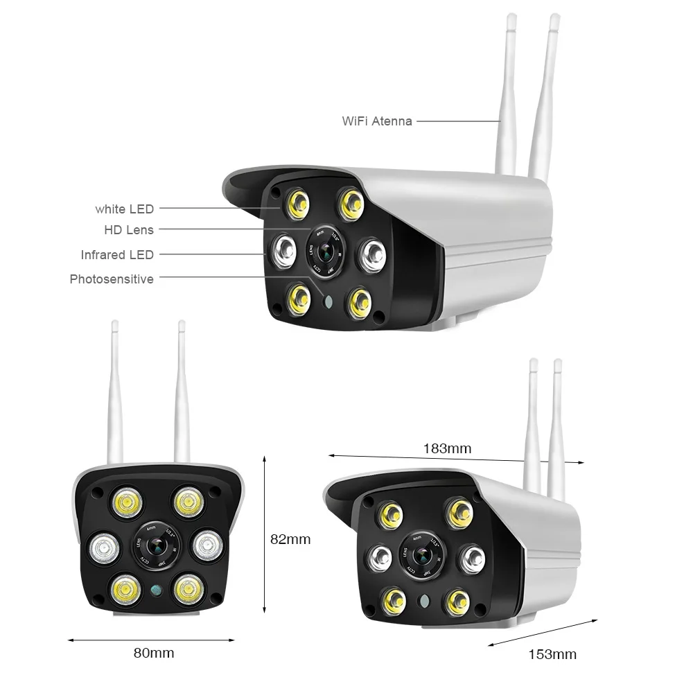 

2MP 1080P Yoosee/iCsee/V380 APP Wireless IP Bullet Camera Full Color Night Vision Home Security CCTV Baby Monitor