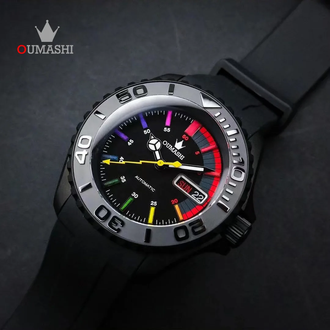 40mm OUMASHI men watch New Men Luxury Automatic Mechanical NH WATCHES  35A Stainless Steel Waterproof Watch