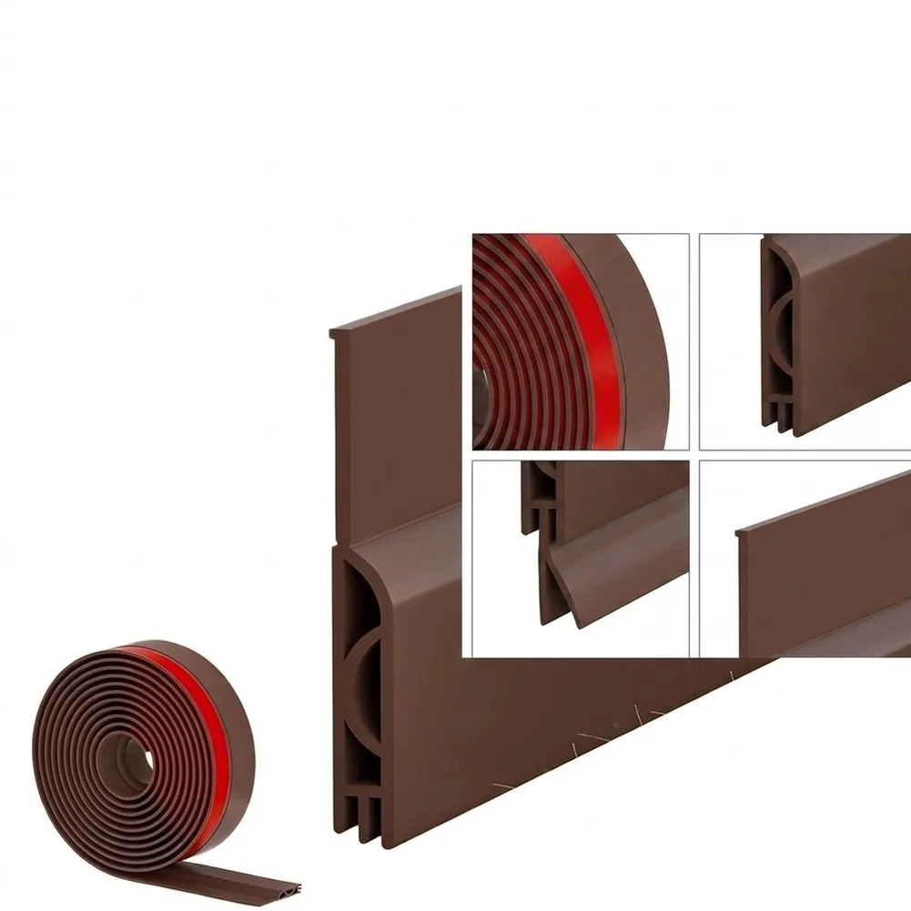 Flexible TPE Door Bottom Seal Strip for Indoor Doors Dust Water Noise Isolation Fit Most For Bedroom Closet Doors