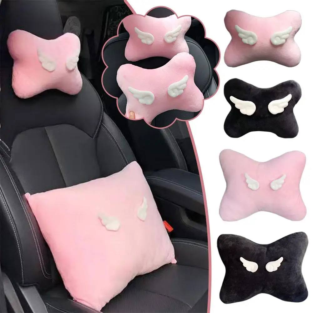 Fashion Cute wing Car Neck Pillow Creative Car Headrest Neck Protection Pillow Soft Comfortable Pillow Women Car Accessories