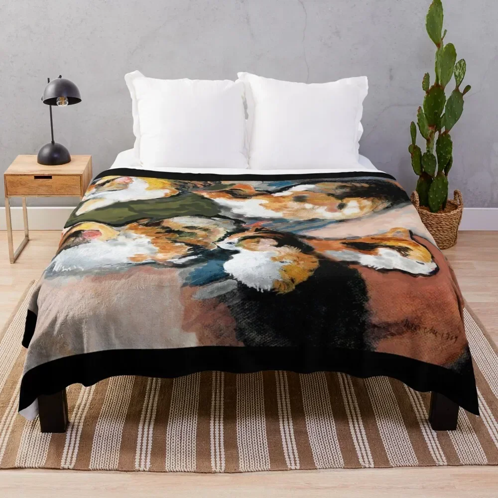 

Calico Kitties! Throw Blanket Cozy Sofa Blanket for TV Watching Napping
