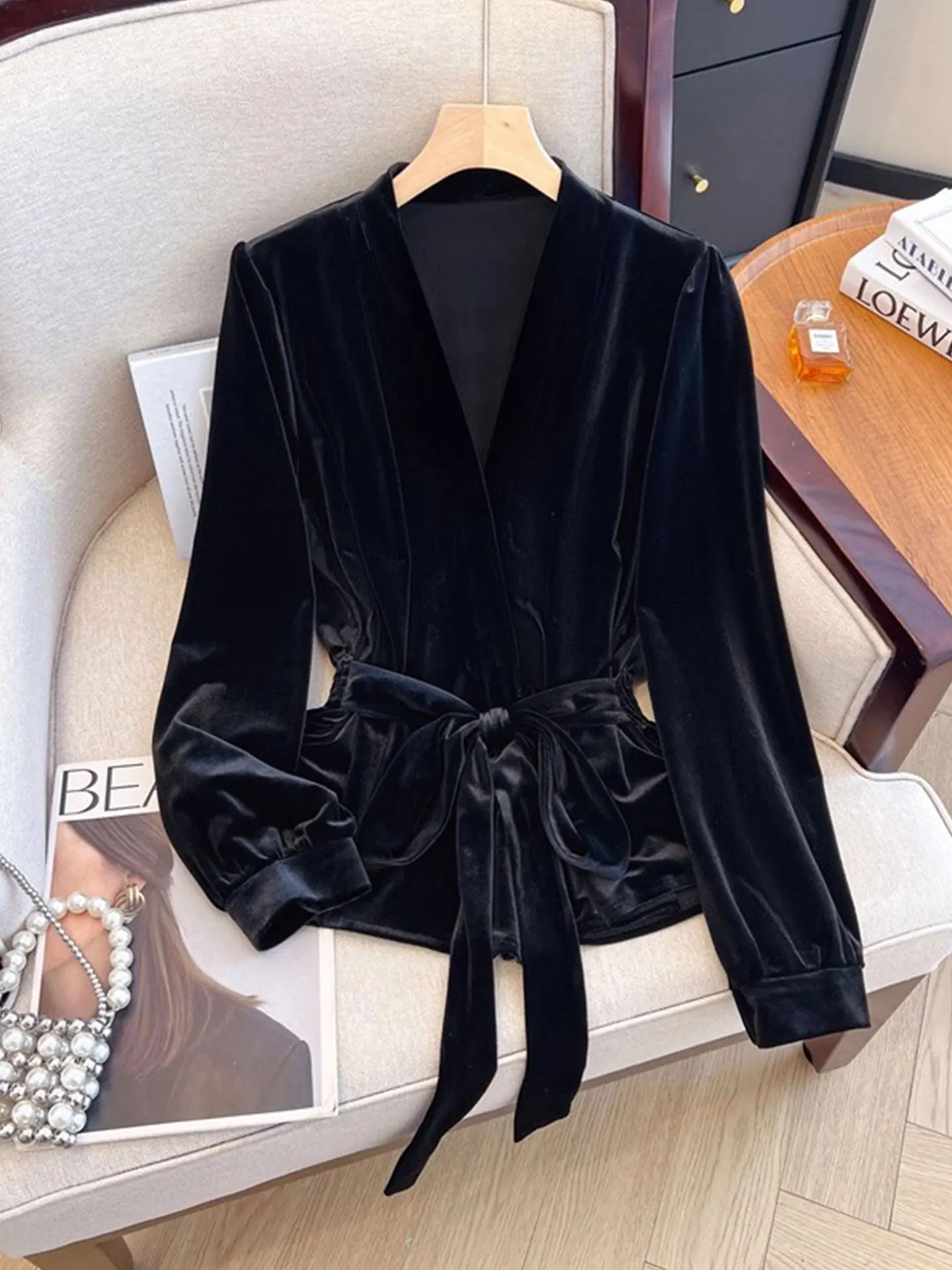 

Уникальный женский топ Super Sli Bla Long Sve в больших размерах для осени и зимы с поясом на талии, в корейском стиле, для повседневной носки, ветрозащитный