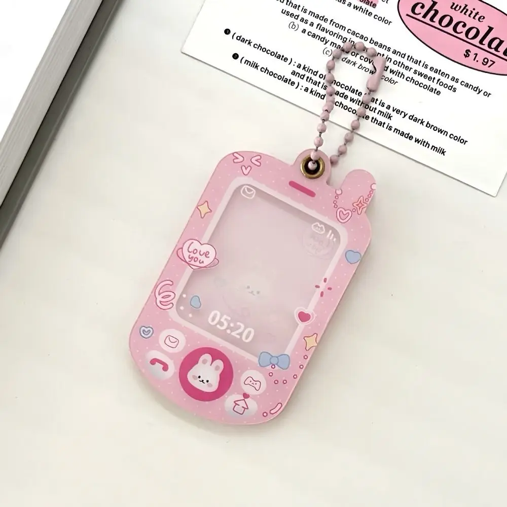 PVC Kpop Photocard Holder Mini Phone Cartoon Mobile Phone Photocard Frame Personality Creative Access Card Protective Case