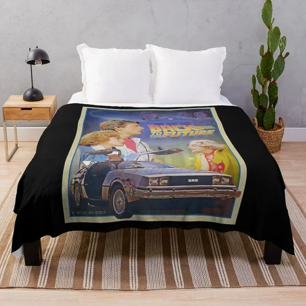 

Back To The Future Vintage Retro Poster Throw Blanket Plaid on the sofa Tourist Thins blankets ands Blankets