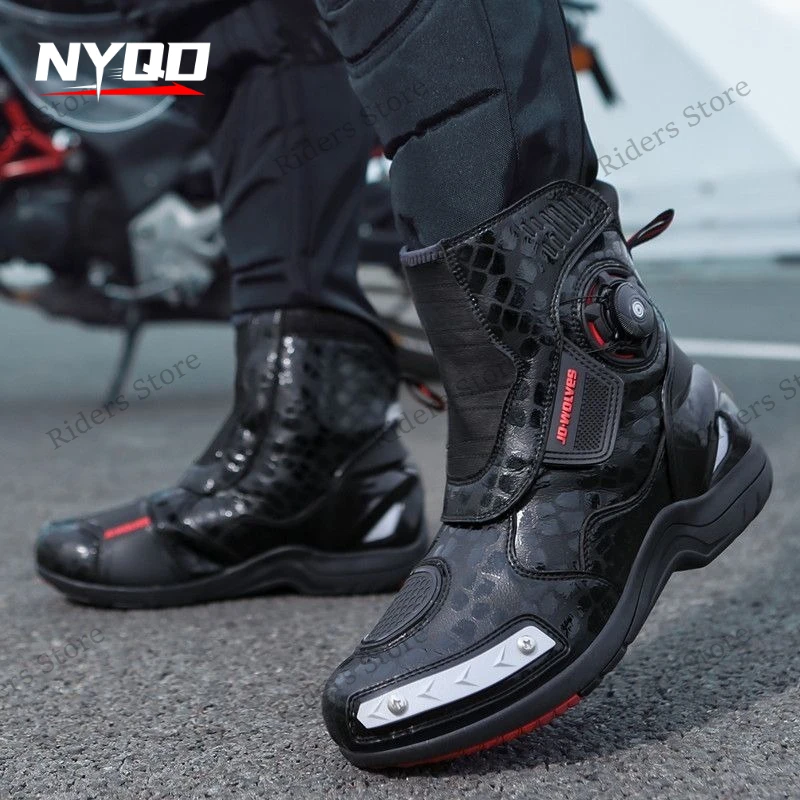 Waterproof  Motorcycle Boots Men Women Off-road Motocross Shoes Anti-slip Protective Moto Commute Touring Riding Footwear