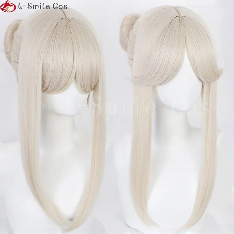 Co-branding Ningguang Cosplay Wig Genshin Impact Ningguang Wigs New Skin 53cm Beige Heat Resistant Anime Cosplay Wigs + Wig Cap