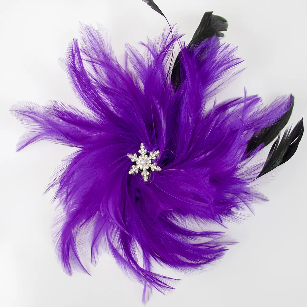 Elegante Feder-Blumen-Broschen für Damen, Strass, modische Corsage, Party, Bankett, Kleidung, Schmuck, Accessoires, Geschenke – Detail 6