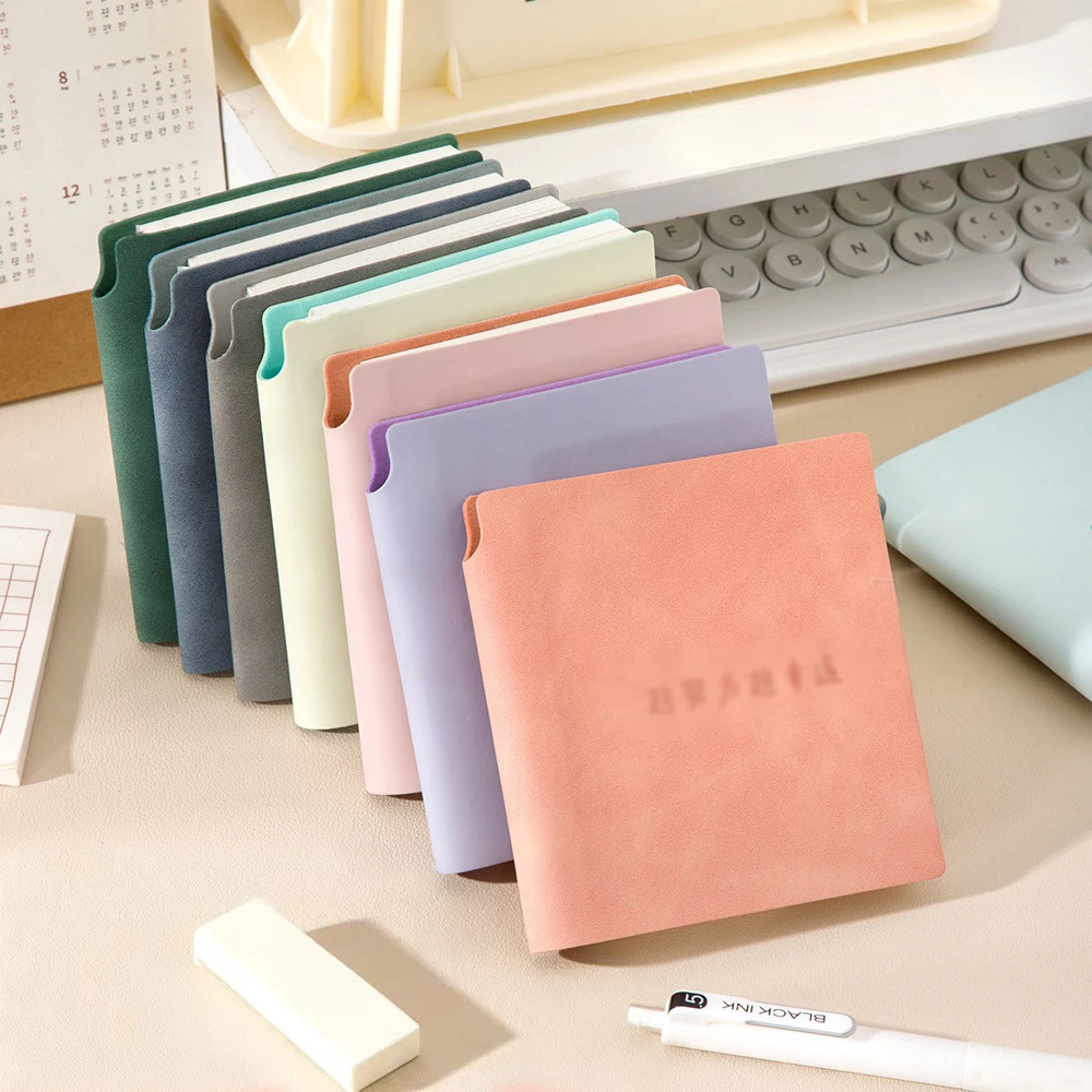 

Portable square notebook with leather surface, thickened by 108 sheets Student notebook, multiple internal page formats