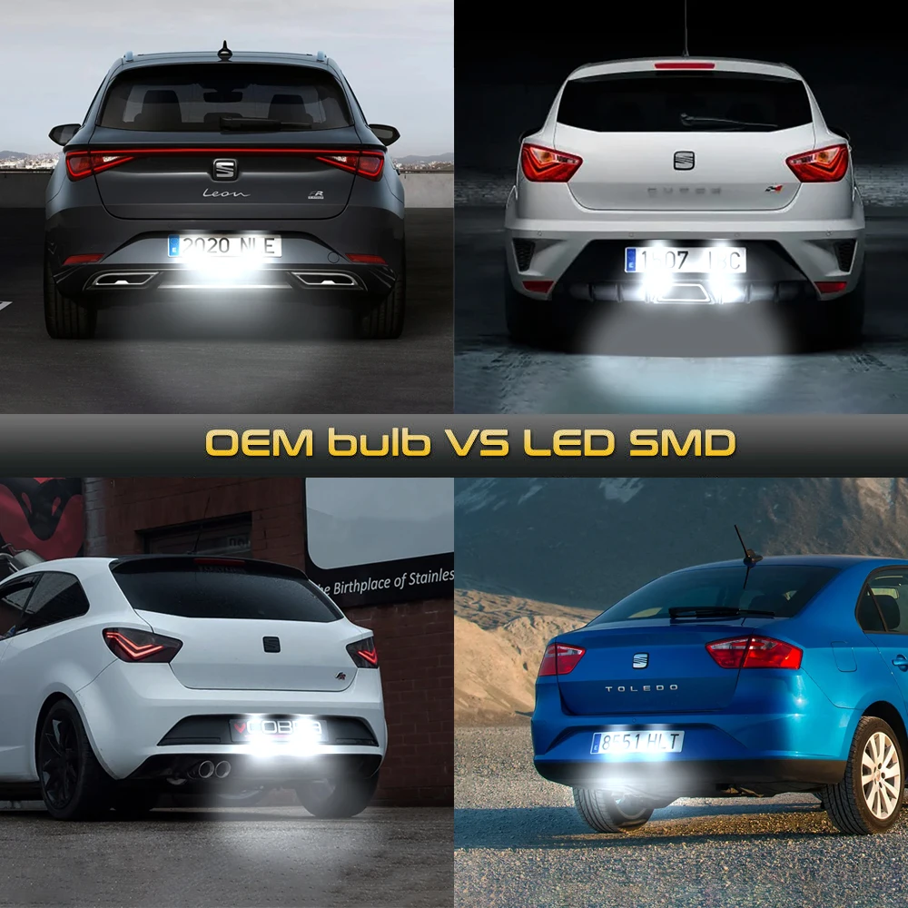 2Pcs LED License Plate Lights Number Lamps For Seat Ibiza Tarraco Toledo Exeo Ateca Arona Altea Alhambra Leon