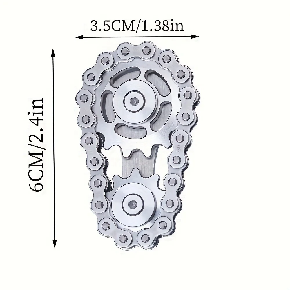 Sprockets Flywheel Fingertip Gyro Sprockets Chains Gyro Metal Stainless Steel Durable Mechanics EDC Spinner Toys For Adult Kids