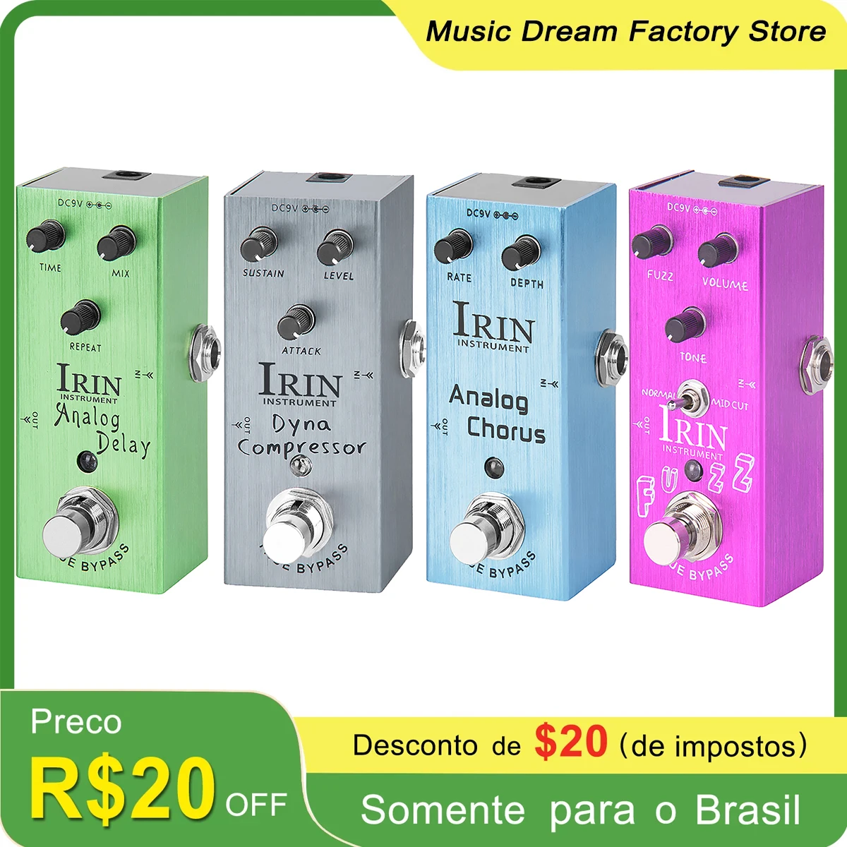 IRIN Electric Guitar Effect Pedal Analog Delay/ Dyna Compressor/Analog Chorus/Fuzz/Classic Flanger Guitar Pedal AN Series Effect