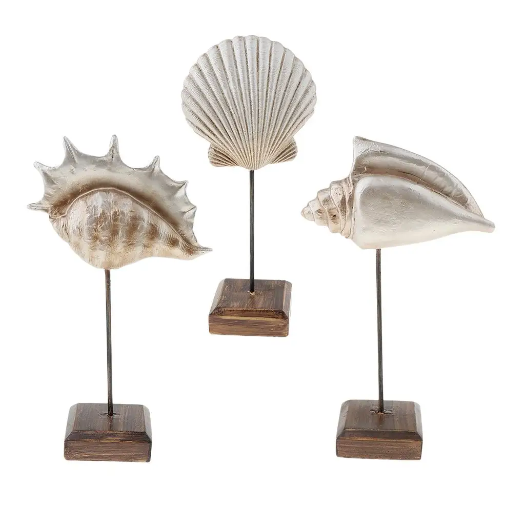 Durable Resin Crafts Shell Ocean Figurine for Home Desktop Ornaments