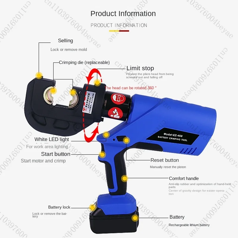 

HL Electric 240/150 Nose Crimping Wire Crimpers EZ-300/400 Hydraulic Pliers for Copper Aluminum Crimping