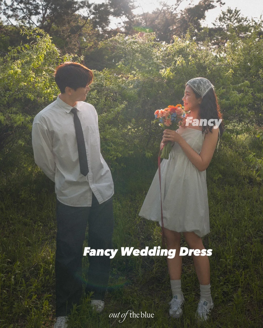 Fancy Simple Square Neck Wedding Dress Korea Photo Shoot A Line Taffeta Evening Party Dresses Customized