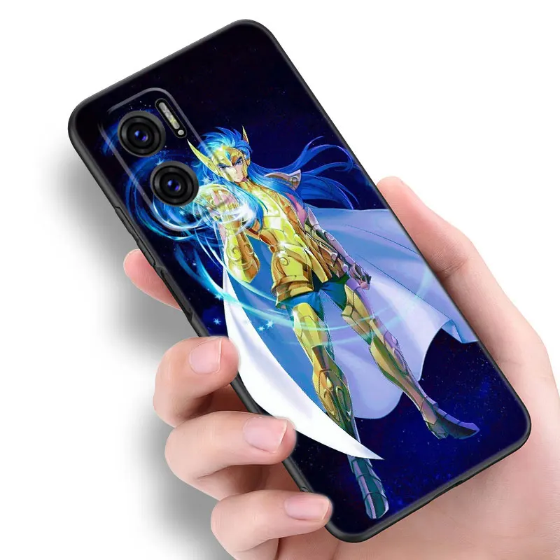 Anime Saint Seiya Knights Phone Case For Xiaomi Redmi Note 7 8 8T 9 9S 10 10S 10T 11 11S 4G 11E 11T Pro 5G Soft TPU Black Cover