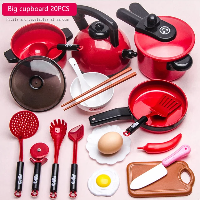 Juguetes de cocina de simulación para niños, juego de utensilios de cocina, accesorios de cocina para cortar frutas, regalos para niñas