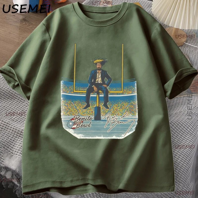 خمر بينيتو السلطانية تي شيرت كرة القدم سيئة الأرنب سوبر السلطانية تي شيرت جولة الرقبة رجل الملابس القطن قصير الأكمام الشارع الشهير تيز