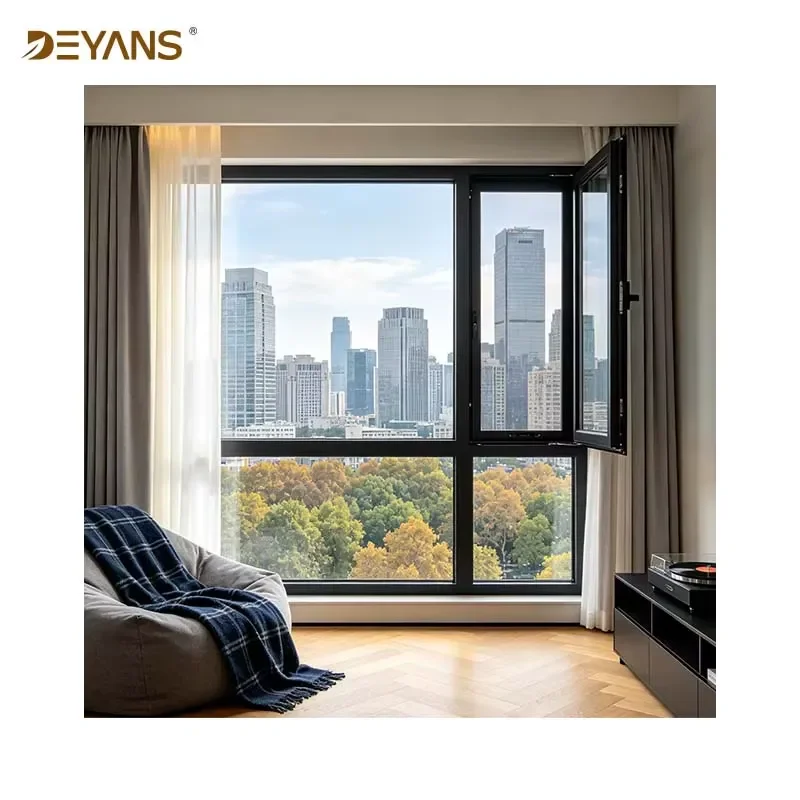 Oversize Custom Aluminum Fixed Window High Rise Building Sight Window