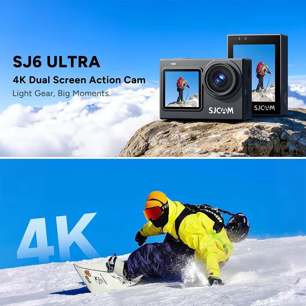 SJCAM SJ6 Ultra 4K 30FPS Touch Screen Action Camera 6-Axis Gyro Stabilization Sport Cam for Cycling Vlogging Skiing Diving