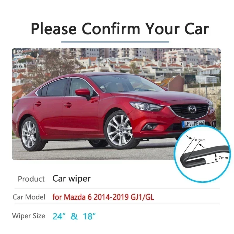 For Mazda 6 2014 2015 2016 2017 2018 2019 GJ GL Atenza Mazda6 Front Windscreen Windshield Wipers Car Accessories Car Wiper Blade