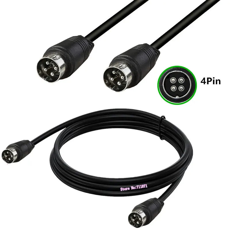 Middle 4 Needle 4Pin DIN Male to male Audio Speaker Power Cable Cord Male to Male 4 Pin 4P Din Speaker Audio Power Line Wire