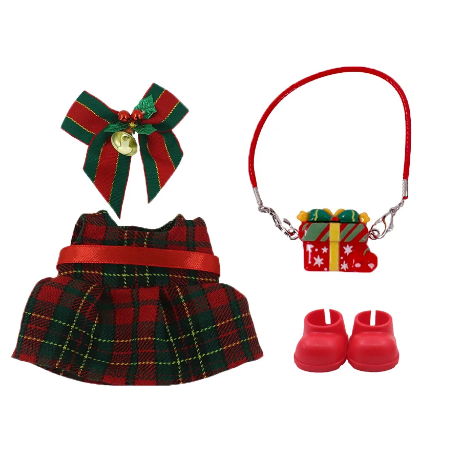 Accessoires de poupée Labubu 17cm, chapeaux mignons, pulls, pantalons, ensemble de vêtements de noël, cadeaux de noël pour enfants