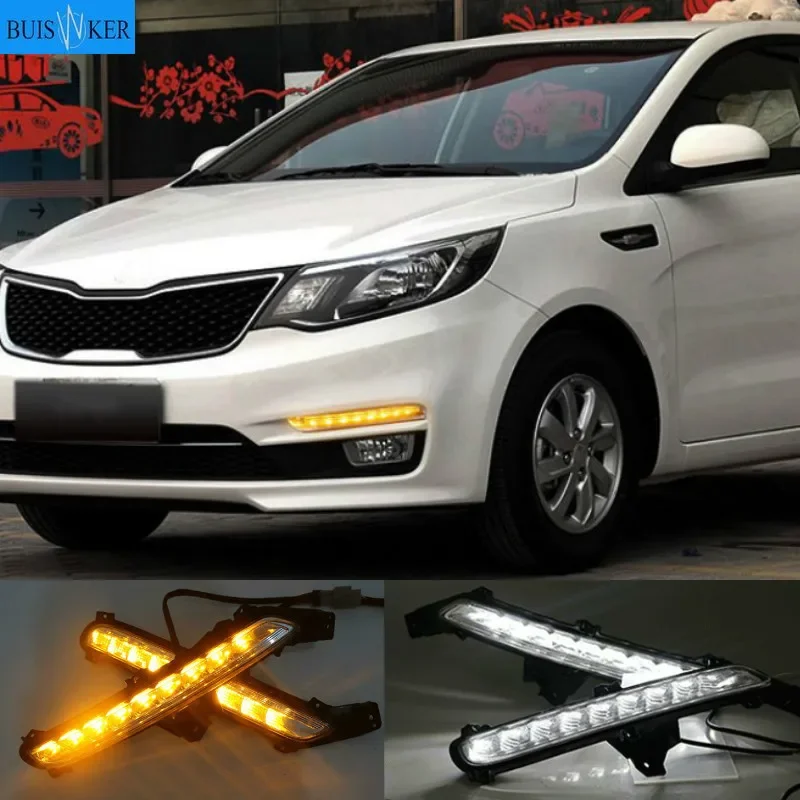 

2Pcs For KIA RIO K2 2015 2016 Super Bright Car Styling DRL Daytime Running Light Fog Lamp Modification Turn Signals