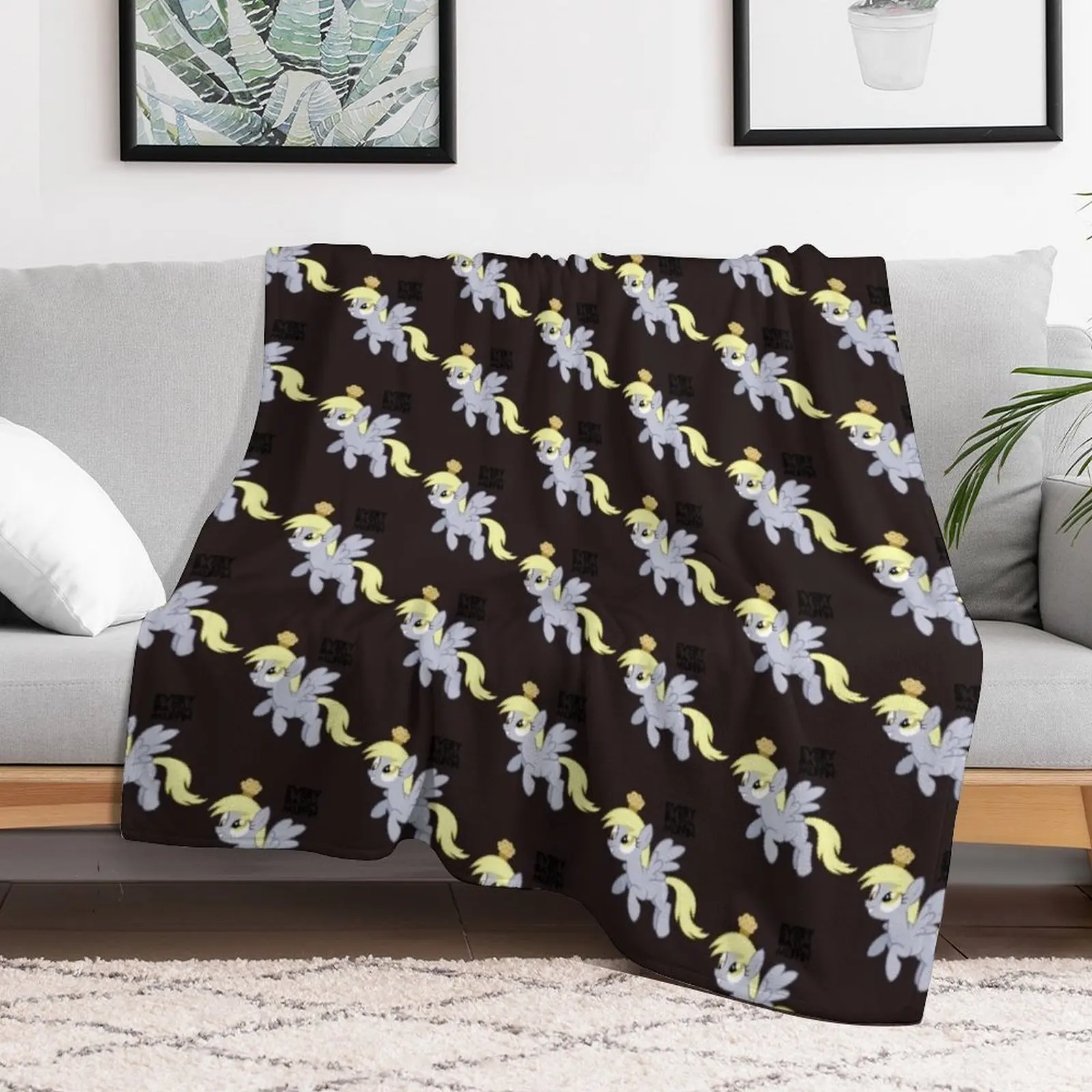 Everyday I_m Muffin Derpy Hooves Throw Blanket