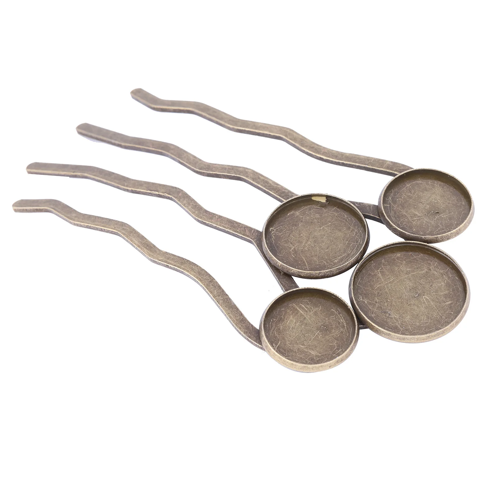 

2pcs Vintage Bronze 20mm 18mm 16mm Cabochon Hairclip Base Setting Trays Diy Hair Comb Accessories