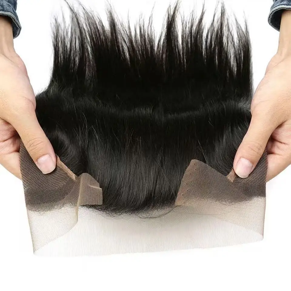 مستقيم 13x4 الدانتيل أمامي فقط الشعر البشري 13x4 الدانتيل الشفاف إغلاق أمامي الأذن إلى الأذن قبل قطعها البرازيلي عذراء الشعر #2