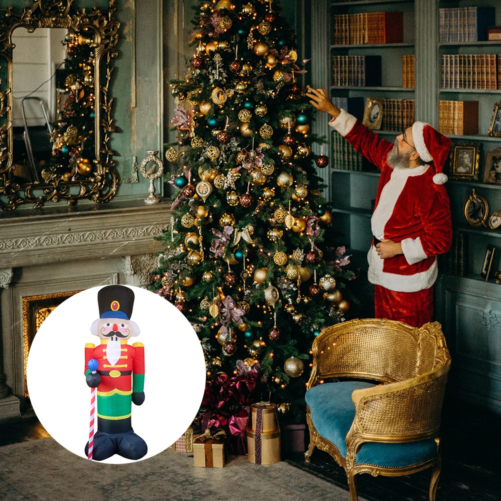 

1Set Inflatable Santa Claus Bright LED Light Glowing Outdoor Xmas Decoration Weatherproof Polyester Easy Inflation Mechanism