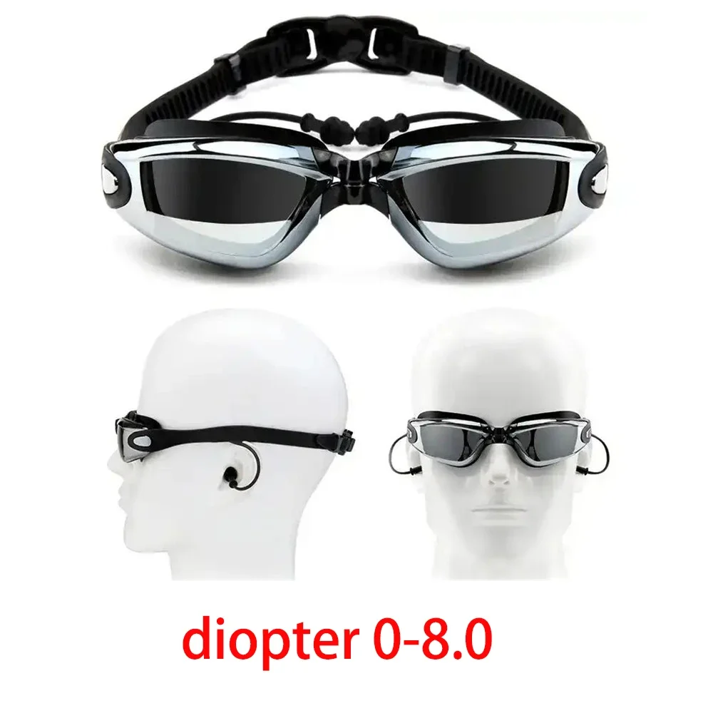 

Adult Myopia Swimming Goggles Earplug Anti Fog HD Professional Swim Glasses Men Women Optical Waterproof Eyewear Wholesale Pool