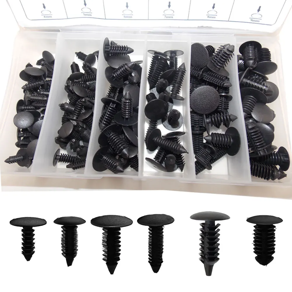 140pcs Nylon Plastic Bumper Clip Door Lining Board Ceiling Rivet Foreign Trade Clip Trim Panel Clip 4mm 5mm 6mm 7mm 8mm 9mm