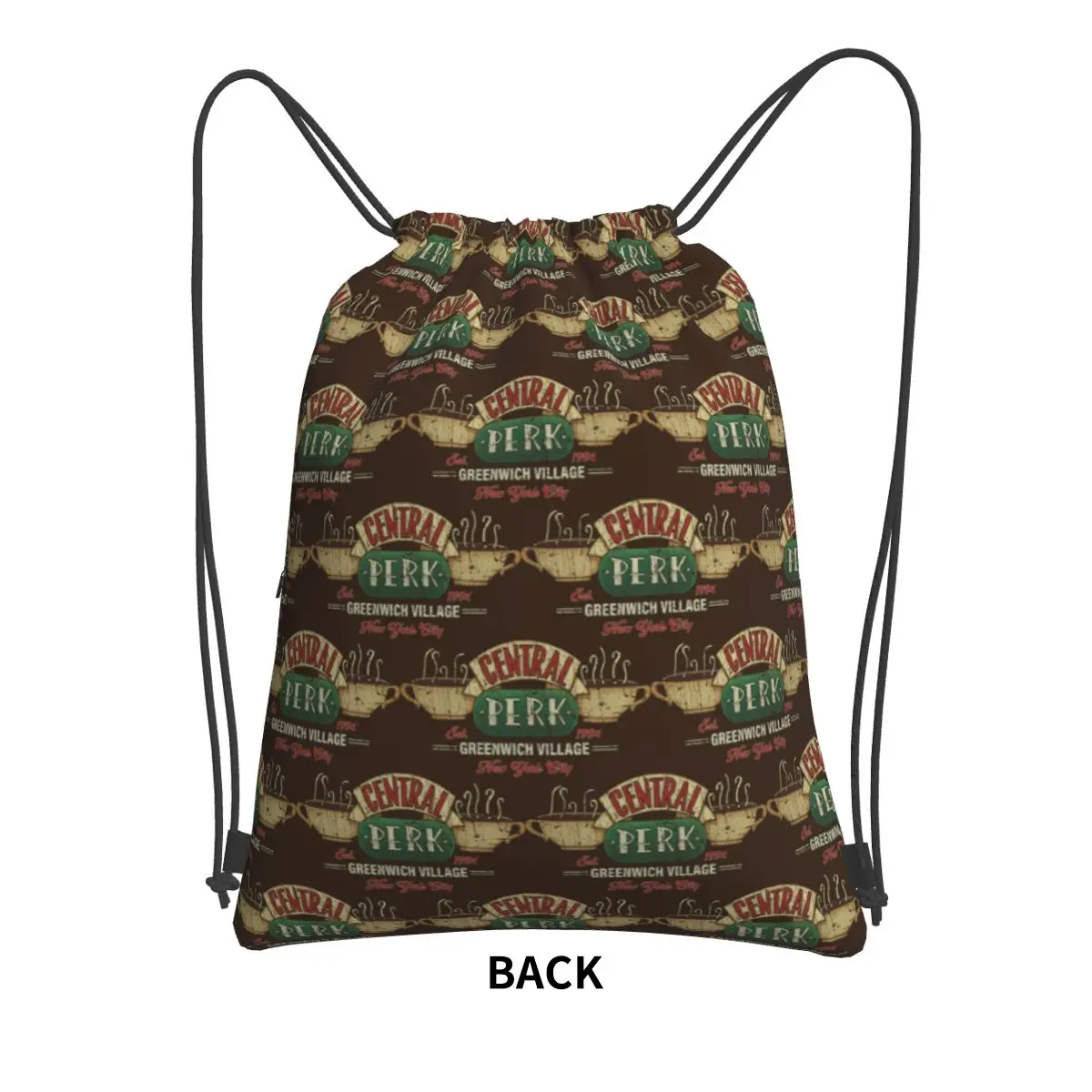 Central Perk Friends Logo Backpacks Multi-function Drawstring Bags Sports Bag Book Bags for Travel School