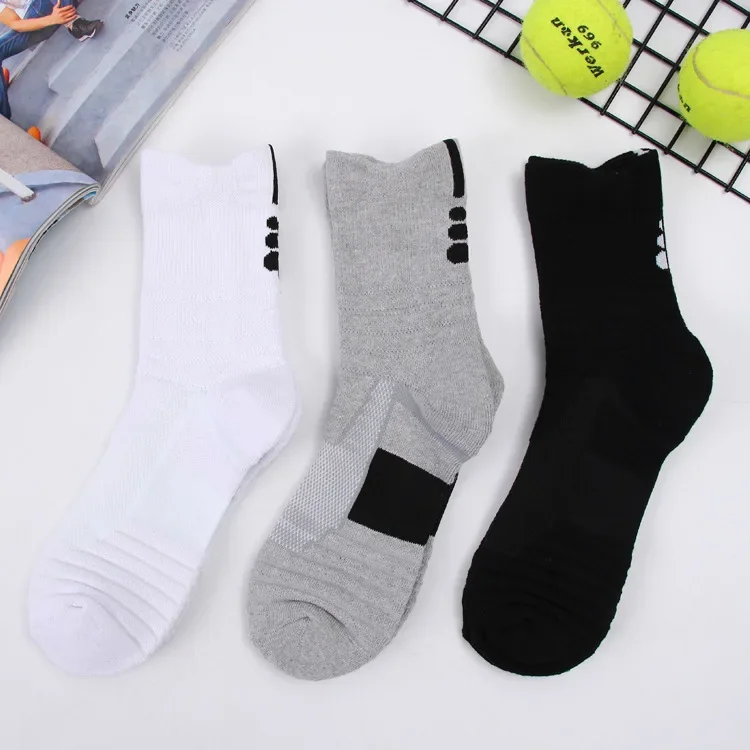 Meias esportivas masculinas badminton correndo ao ar livre elite meias escovado suor absorvente anti-skid meias de basquete feliz engraçado venda quente