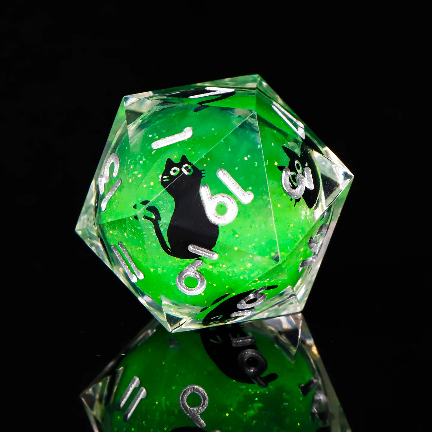 

D20 Cat Liquid Core Resin Dice Set Sharp Edge Polyhedral Dice For Dungeons & Dragons D&D Role-Playing Games