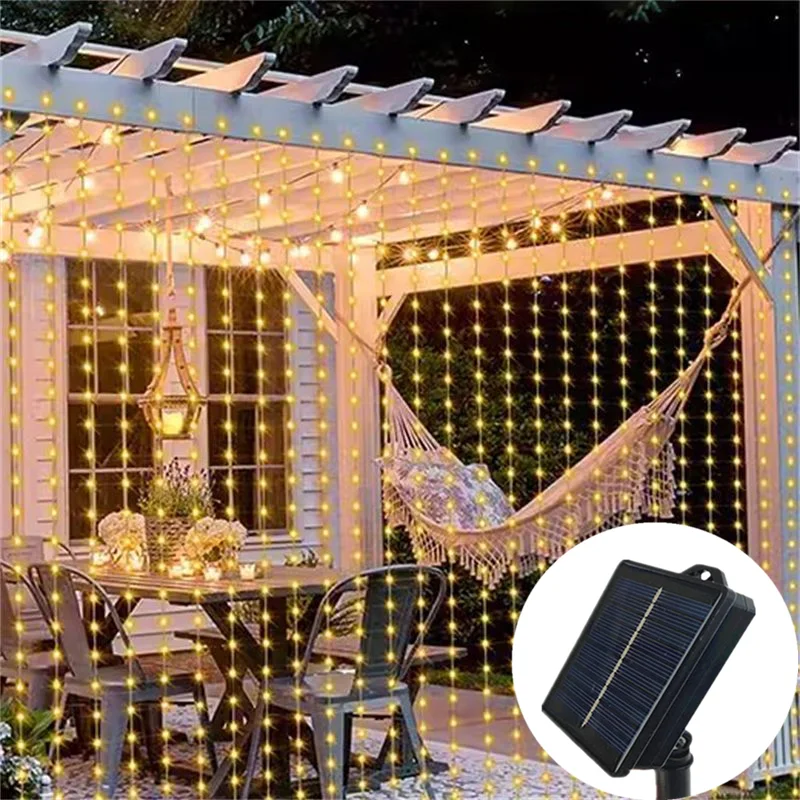 

Solar Curtain Lights Holiday Light Garland Garden Christmas Decoration Outdoor LED Fairy String Light 3/6M Patio Backyard Decor