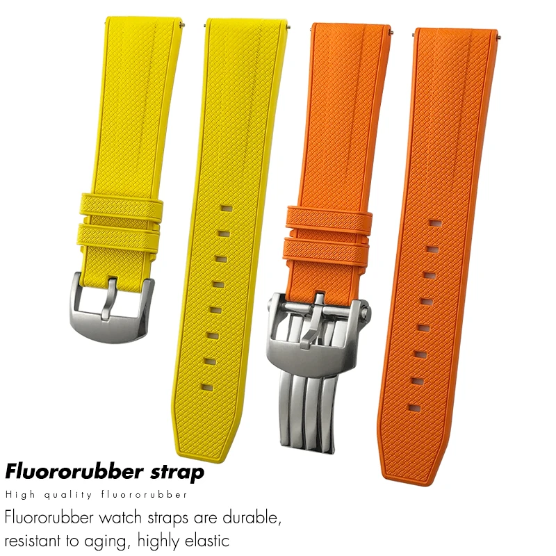 Quick Release High Quality Soft Fluororubber Watch strap for Breitling Avenger Navitimer 21mm 22mm Waterproof Sports Watchband view 2