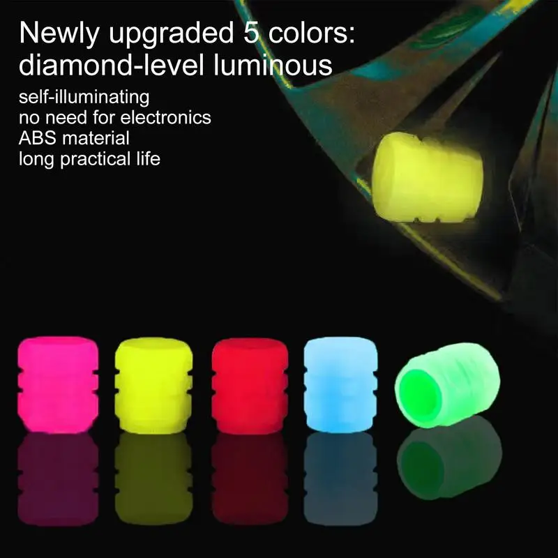 Luminous Caps Fluorescent Red Night Glowing Car Motorcycle Bicycle Wheel Styling Tyre Hub Universal Caps Decoration