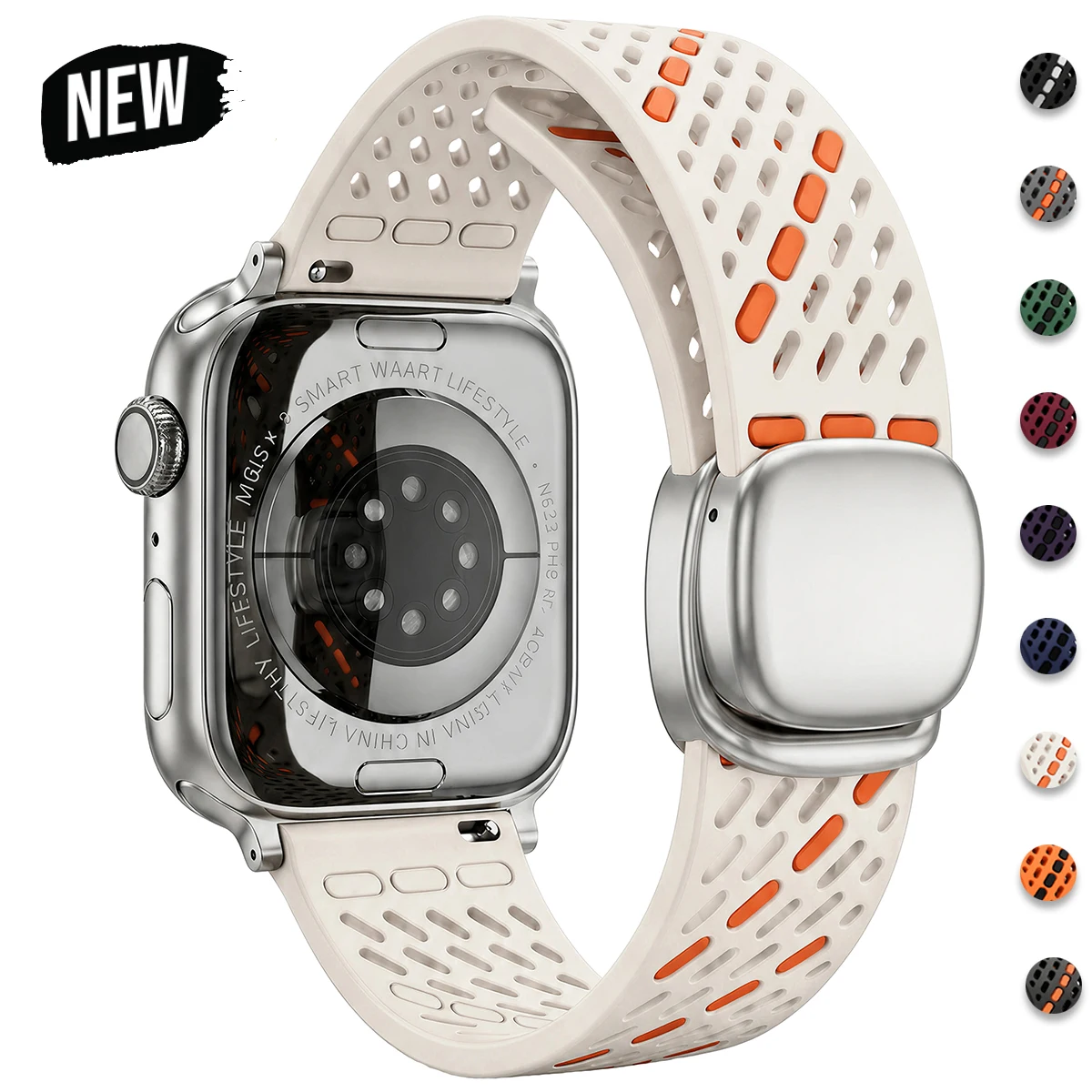 Silikonarmband für Apple Watch Ultra 3/2/1 49mm 11 10 9 8 7 SE Magnetverschluss Armband Correa iWatch Series 42 46 45mm 44 40mm