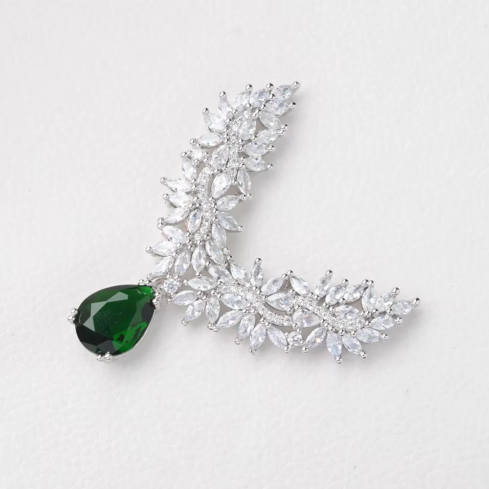 55*57mm Women's Silver Paved CZ Necklace Pendant DIY Jewelry Findings